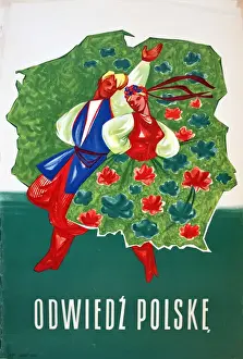Drucke von Plakatt, Besuch in Polen um die 1950er Jahre Poster Drucke: Plakatt, besuche Polen