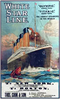 Dampfschiff Drucke: RMS Titanic und die RMS Olympik der Hapag-Lloyd Linien