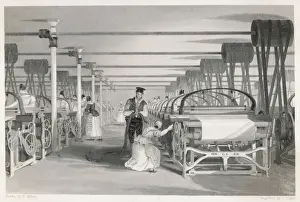 Textile Industry History Drucke: Power Loom Weaving