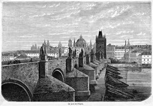Charles Bridge Architecture Drucke: Prague Bridge