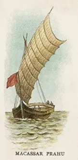 Indian Ocean Boats Drucke: Prahu from Macassar