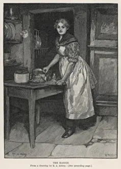 Kitchen Scenes From The Past Drucke: Preparing the Haggis