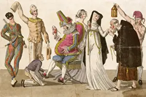 Harlequin Costume Drucke: Preparing for Masquerade
