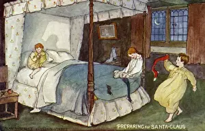 Historical Christmas Illustrations Drucke: Preparing for Santa