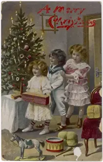 Traditional Christmas Tree Drucke: Three with Presents