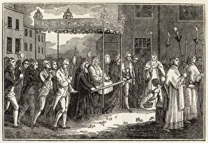 Roman Catholic Procession Drucke: Procession of the Host 1820