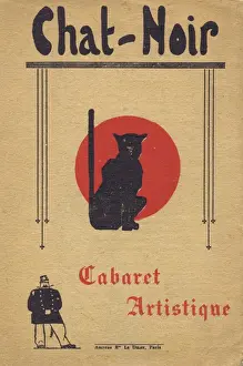 Programmcover für Le Chat Noir in Montmartre bei Paris im Jahr der zwanziger Jahre