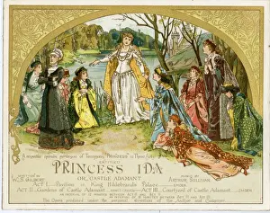 Drucke von Programmgestaltung, Gilbert und Sullivan, Prinzessin Ida, Savoy Theatre, London. Ein respektvoller operistischer Verfälschung von Tennysons Prinzessin in drei Akten. circa 1880er Jahre Theater Drucke: Programmgestaltung, Gilbert und Sullivan, Prinzessin Ida