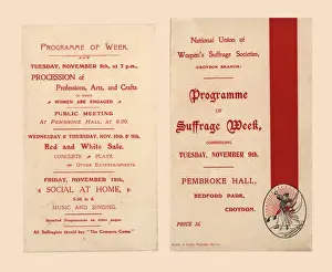 Suffragette History Drucke: Programme of Suffrage Week
