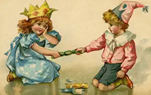 Anon Artist Prints Online Drucke: Pulling Christmas Crackers