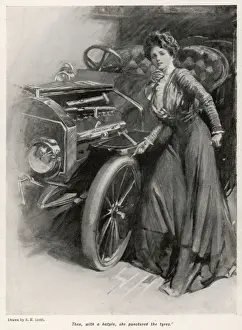 Vintage Motoring History Drucke: Puncturing Tyres