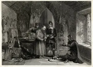 English Civil War Images Drucke: Puritans in Monastery