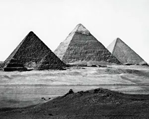 Drucke von Drei Pyramiden, Ägypten. Datum: 1857 Ägyptische Pyramiden Und Gräber Drucke: Drei Pyramiden, Ägypten.