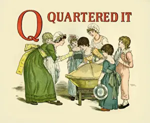 Drucke von Von einem Apfelstrudel, dem ikonen Bildbuch von Kate Greenaway Datum: 1886 Kate Greenaway Drucke: Viertelte es sich