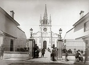Chinesisch Drucke: Katholische Kirche Qibao, Shanghai/China um die 1880er Jahre