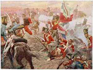 Drucke von Wellington besiegt Ney bei QUATRE BRAS und verhindert so Napoleon's Plan zur Vermeidung der Verschmelzung von britischen und preußischen Truppen Hamilton Drucke: Vierling/Hamilton