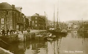 Drucke von Ein schönes fotografisches Postkartenbild der Quai in Padstow, Cornwall Padstow Drucke: Pier in Padstow, Cornwall