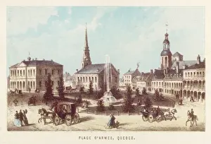 Quebec City Landmarks Drucke: Quebec / Place D armes