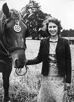Norfolk Drucke: Königin Elisabeth II mit Pferd in Sandringham