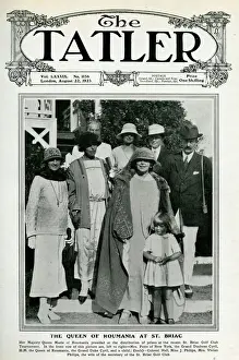 Drucke von Die Großherzogin Marie von Rumänien (*1875-1938) überwacht die Verteilung der Preise bei dem Turnier des St-Briac-Golfclub-Turniers Rumänien Drucke: Die Königin von Rumänien in Saint-Briac