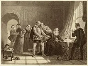 Loch Leven Castle History Drucke: Queen of Scots Abdicates