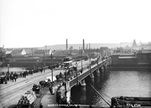 Horse Drawn Vehicles In Belfast Drucke: Queens Bridge, Belfast