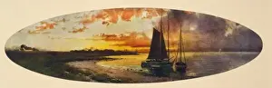 Sunset By The Sea Drucke: A quiet cove