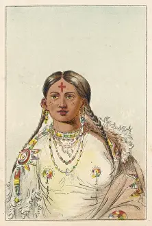 Vintage Native American Portraits Drucke: Racial / Cheyenne Squaw