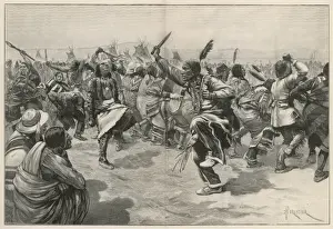 19th Century Native American Art Drucke: Racial / Ghost Dance 1891