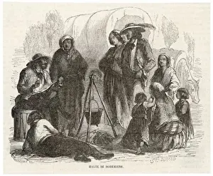 Gypsy Encampment Drucke: Racial Types / Gipsies