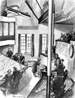 British Fighter Planes WWII Drucke: RAF Control Centre; Second World War, 1944