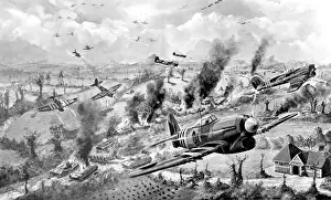 Rhein Luftwaffe Tyrannen angreifen deutsche Panzer, Frankreich; Zweiter Weltkrieg