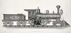 Railway Locomotive Drucke: Railroad engine