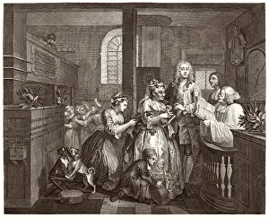 Drucke von Die Fortschritte der Rake, Band 5: Ein Hochzeitszeremonial William Hogarth Drucke: Rake's Progress fünf