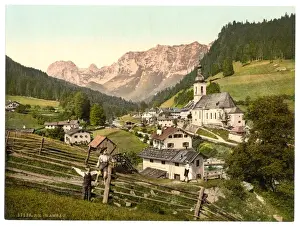 Historical Picturesque Prints Drucke: Ramsau, general view, Upper Bavaria, Germany