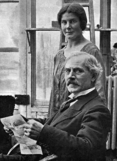 Drucke von Ramsay MacDonald britischer Staatsmann und Premierminister mit seiner Tochter Ishbel. Datum: 1866-1937 Ramsay MacDonald Drucke: Ramsay MacDonald und D