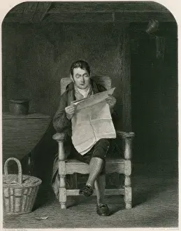 Lesen des Zeitungsblatts