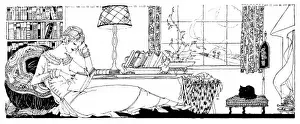 Woman Reading Drucke: She Reads on a Chaise
