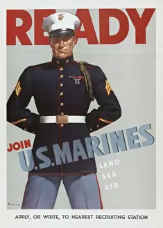 Military Recruitment Posters Drucke: Ready - Join US Marines