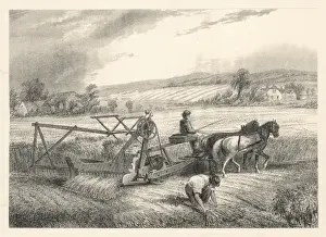 Historical Farming Equipment Drucke: Reaping with McCormick