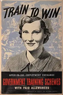WW2 Recruitment Poster Drucke: Recruitment poster, Train to Win
