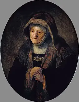 Drucke von Rembrants Mutter als biblische Weissagin Hanna von Rembrandt, Harmenszoon van Rijn genannt (1606-1669). Barockkunst Rembrandt Drucke: Rembrands Mutter als biblische Weise Hanna