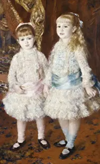 Drucke von RENOWNIER, Pierre-Auguste (1841-1919). Rosa und Blau oder die Mädchen von der Cahn d'Anvers . 1881. Impressionismus mit Öl auf Leinwand aus Brasilien São Paulo im São-Paulo-Museum für Kunst Impressionistische Gemälde Drucke: RENOWNIER, Pierre-Auguste (1841-1919) rosa und
