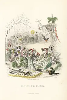 Victorian Era Satire Art Drucke: The return of the flower fairies