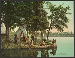 Coloured Photochrom Photographs Drucke: The return of the hunters