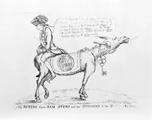 Satirical Prints UK Drucke: The return of poor Sam Stern and his supporter to the T--y