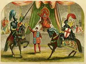 Norfolk Drucke: Richard II unterbricht einen Turnier