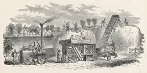 Vintage Farm Machinery Photos Drucke: Rick-Making Machine