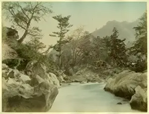 Flusslandschaft im japanischen Stil