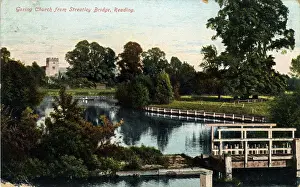Canterbury Drucke: Fluss und St Thomas von Canterbury Kirche, Goring-on-Thames